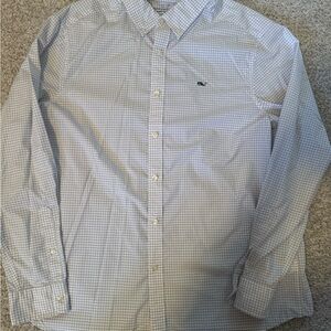 Vineyard Vines Navy Blue Checkered Performance Classic Fit Shirt